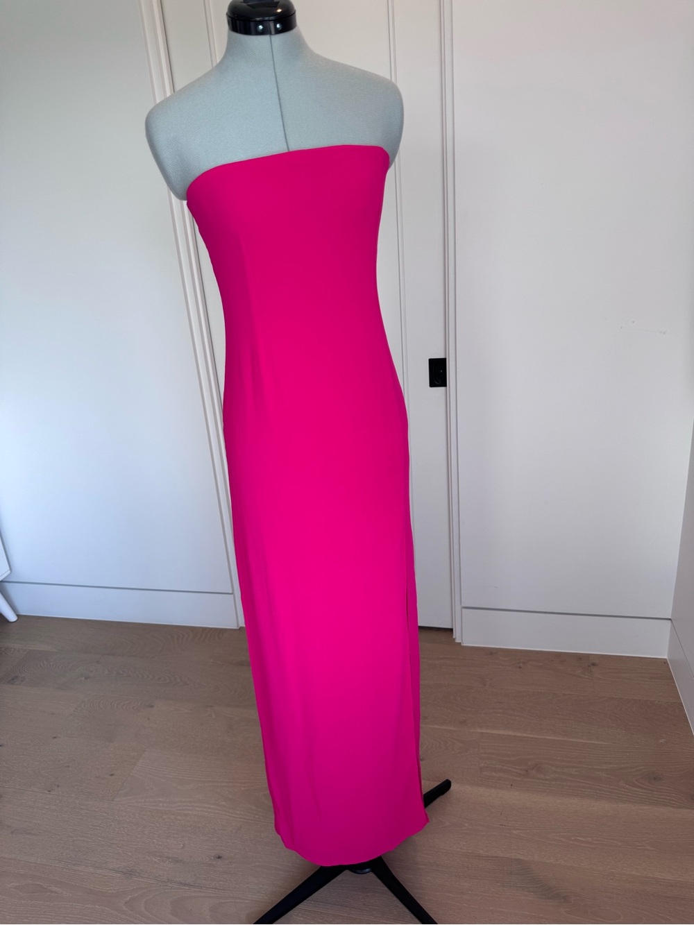 superdown Strapless Bodycon Maxi Dress in Hot Pink